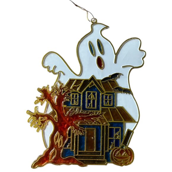 Vintage New Design Inc. Halloween Sun Catcher Ghost Haunted Mansion Window Decor - Picture 1 of 5